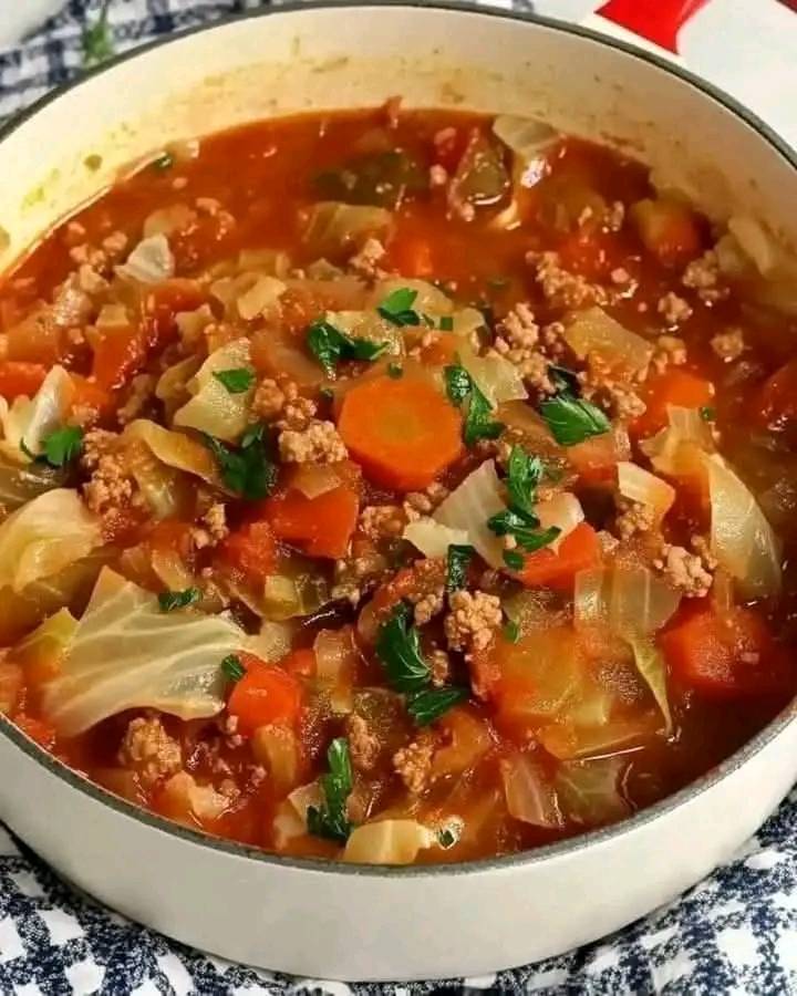 Cabbage Soup with Ground Beef