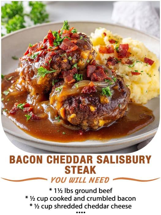 Bacon Cheddar Salisbury Steak
