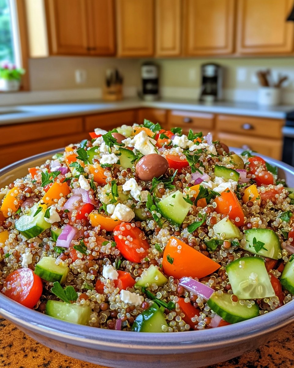 Flavor-Packed Quinoa Lentil Greek Salad: A Nutrient-Rich Power Bowl!