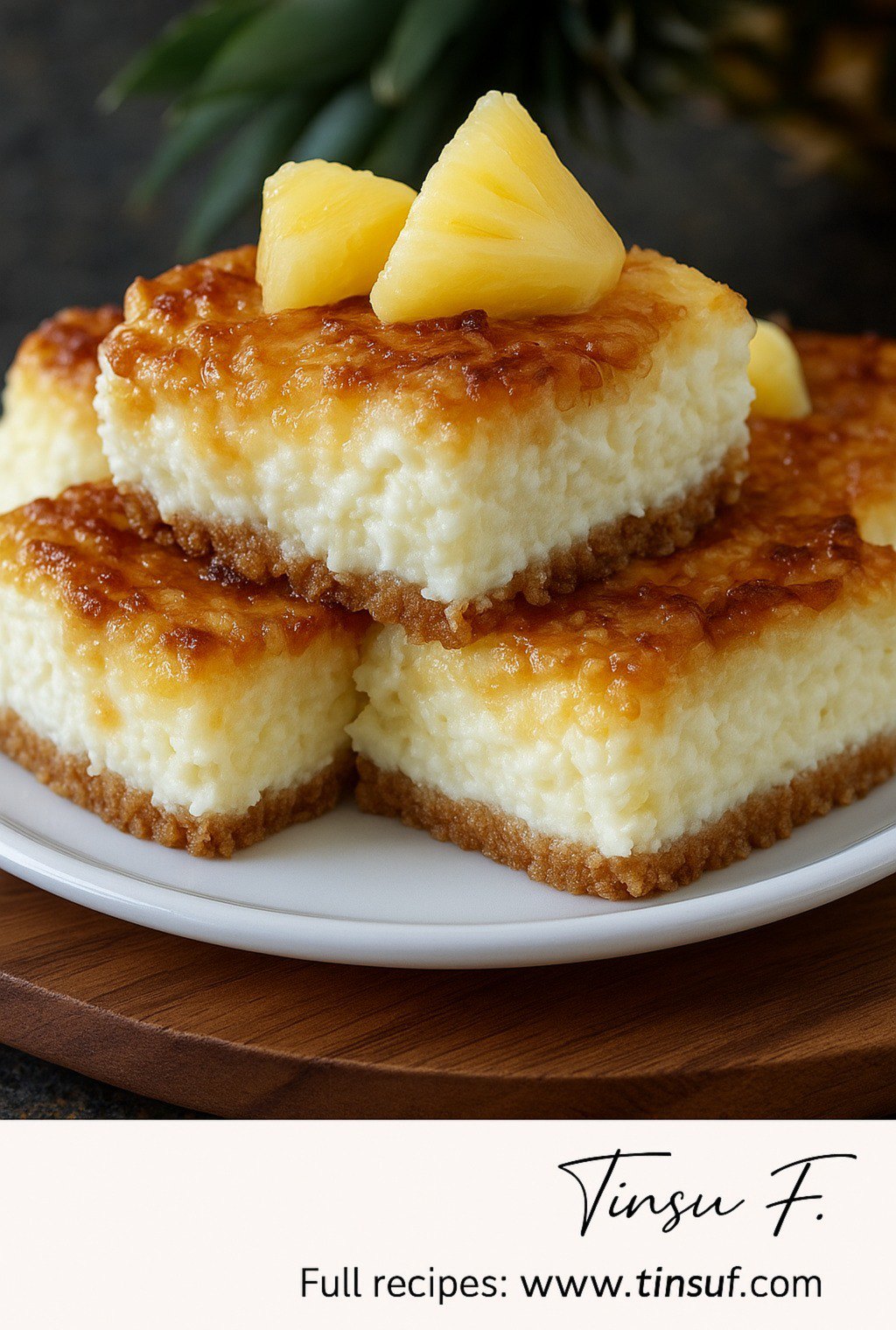 Pineapple Coconut Cheesecake Bars