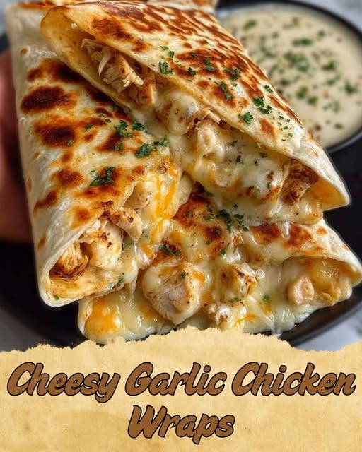 Cheesy Garlic Chicken Wraps