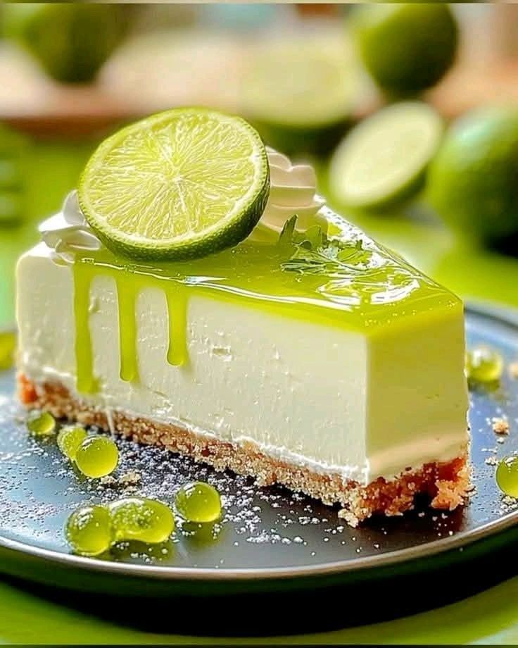 Summer Lime Cheesecake Slice