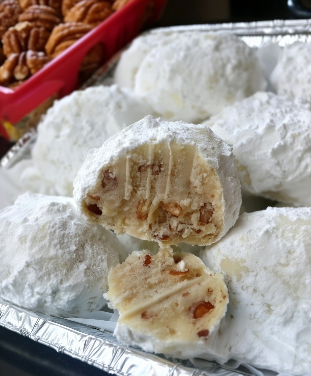 Buttery Pecan Snowball Cookies