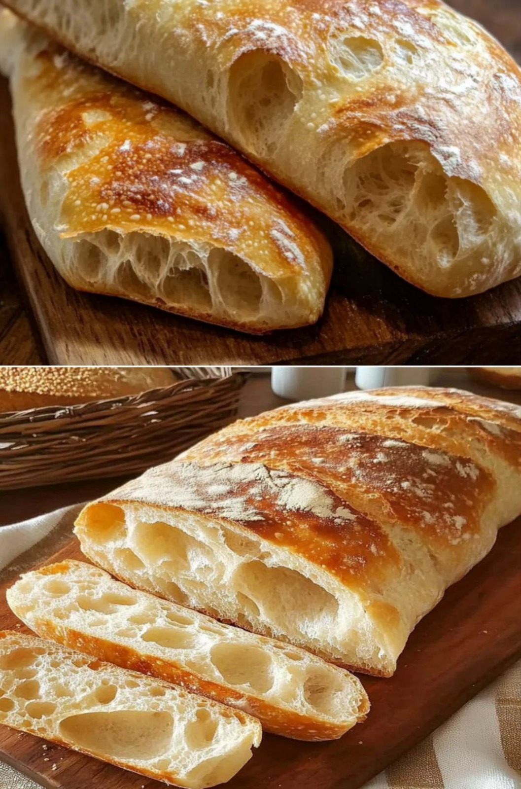 The Best Homemade Ciabatta Bread – Crispy Crust, Airy Crumb! 🥖✨