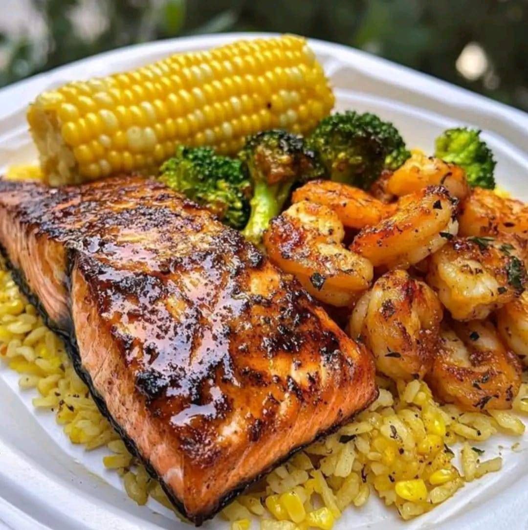 Honey Bourbon Glazed Salmon
