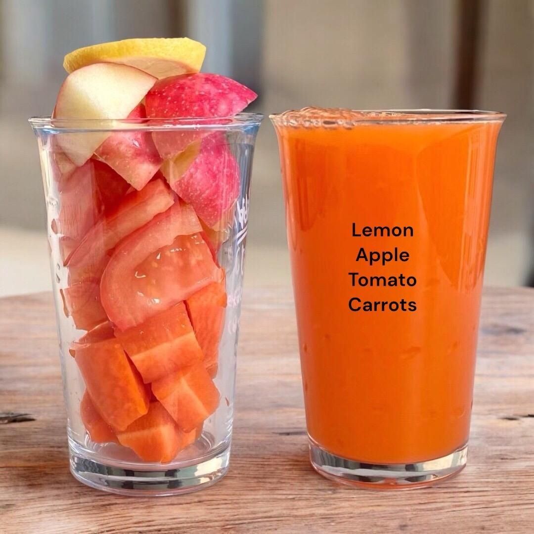 Lemon Apple Tomato Carrot Juice Recipe.