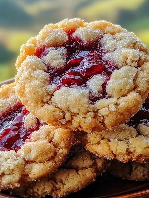 Buttery Raspberry Crumble Cookies